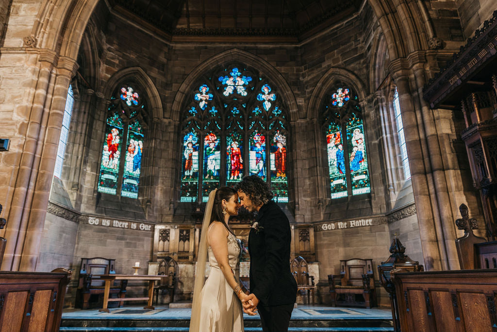An Alternative Church Wedding with Unique Outfits
